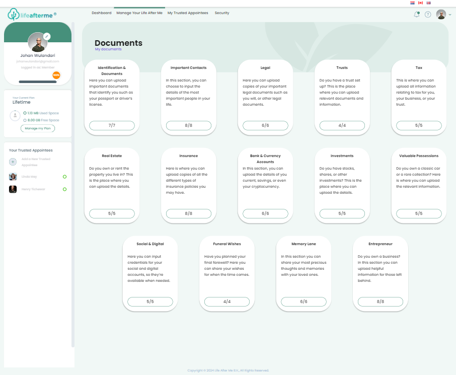 For each document we have a specific folder
